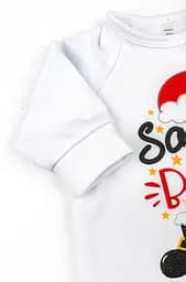 Святковий комбінезон для немовлят на кнопках Santa baby - мініатюра 3