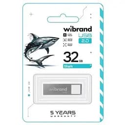 USB флеш накопичувач Wibrand 32GB Shark Silver USB 2.0 (WI2.0/SH32U4S) - мініатюра 2