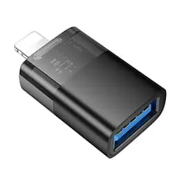 Адаптер перехідник Hoco UA36 Lightning to USB чорний - мініатюра 4