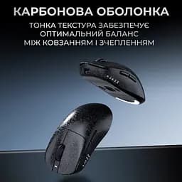Мишка Ajazz AJ199 Carbon fiber Wireless/Bluetooth/USB Black (AJ199-B) - мініатюра 9