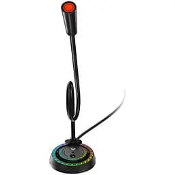 Настільний USB-мікрофон MeeTion MT-MC14 з підсвічуванням RGB 5В Гусяча шия на 360 градусів Чорний