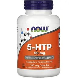 5-HTP Гидрокситриптофан Now Foods 50 мг 180 вегетарианских капсул