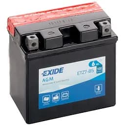 Акумулятор Мото Exide AGM 6Ah Ев (-/+) (100EN) (113х70х105) ETZ7-BS