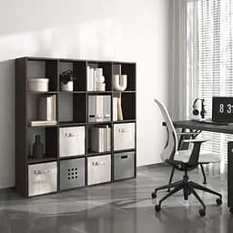 Книжкова полиця стелаж Vays M-14 з 16 комірками ЛДСП 143x29x143 см для дому офісу дитячої або вітальні - мініатюра 3