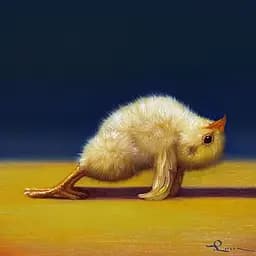 Картина постер на полотні BrushMe Йога курочка планка в гору