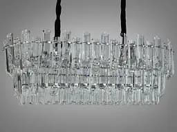 Эксклюзивная хрустальная люстра овальной формы на 8 ламп, хром.