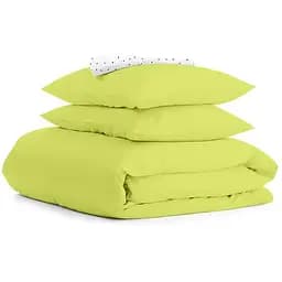 Комплект постільної білизни Cosas Lime CS2 Полуторний лайм (Ranfors70_Lime_El-DotsBlackWhite_160)