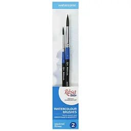 Набір пензлів №16 білка кругла 2 шт (№2,6) Rosa Studio