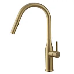 Змішувач для кухні з висувним виливом Koer KI-70004-12 KR5004 Золотий