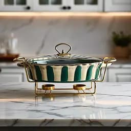 Марміт порцеляновий настільний овальний 1.5 літра мармітниця з підігрівом Yiwu JY-6