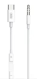 Кабель XO NBR211B Type-C (Male) - 3.5 (Male) аудиоконвертер белый
