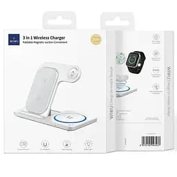 БЗП WIWU Wi-W020 3 in 1 wireless charger White - мініатюра 6