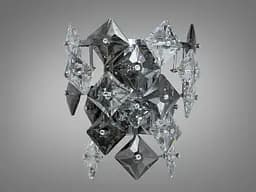 Класичне бра з кришталю на 2 лампи, кольору чорного хрому