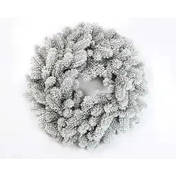 Вінок новорічний різдвяний Hvoya Premium з литої хвої засніжений 55 см
