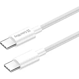 Кабель ColorWay Type-C - Type-C (TPE) (PD Fast Charging 100W) 5.0А 1м белий (CW-CBPDCC058-WT)