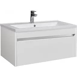 Тумба Мойдодир Prime 80-А з умивальником Cosmo 80 підвісна Білий