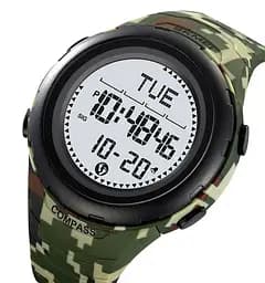 Годинник чоловічий наручний спортивний Skmei 2166 Compass з компасом і крокоміром (Камуфляж з білим) - мініатюра 2