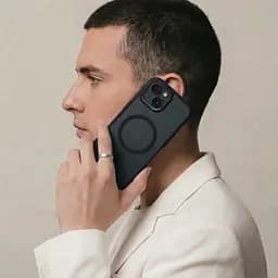 Чехол для Apple iPhone 14, Uniq MagCase, черный, противоударный, панель-накладка с MagSafe, ударопрочный TPU+PC, с магнитом MagSafe, поддержка полноценной беспроводной зарядки, ArmorStandart (ARM75269) - мініатюра 5