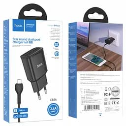 Зарядний пристрій із кабелем Hoco C88A Star round + MicroUsb 2 usb 6931474749529 - мініатюра 3