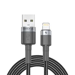 Кабель Brevia USB to Lightning 2,4А 1 м, черный ZIP (53100BULZ1)
