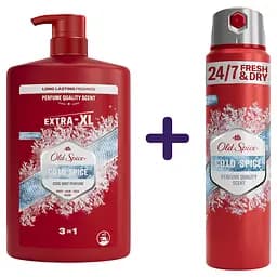 Набір Old Spice: гель для душу Cold Spice 3 в 1, 1 л + аерозольний дезодорант Cold Spice 150 мл