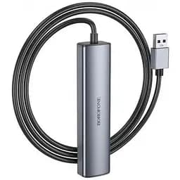 Хаб адаптер Borofone DH12 Smart 4-in-1 converter (Usb to Usb3.0x4) кабель 1.2 метра