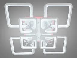 Стельова LED-люстра Diasha 8157/4+4WH 190W, 60x60x12 см, 3 кольори світла, диммер, пульт - мініатюра 3