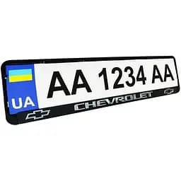 Рамка номерного знака Poputchik пластик з об'ємними літерами Chevrolet 52х13.5х2 см 2 шт