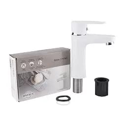 Змішувач для умивальника Brinex 37W 001 Білий - мініатюра 4