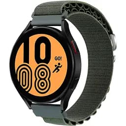 Ремінець для Samsung Galaxy Watch 4 44mm - темно-зелений Watchbands NormalCloth ширина кріплення 20мм нейлоновий (W24-9WB22243221)