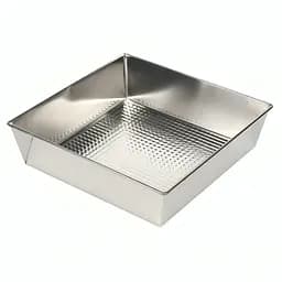 Противень гофрированный форма для выпечки квадратный многоразовый с рифленым дном 27х25х5.7 см, SNB Серый 86794