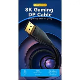 Кабель мультимедійний DisplayPort M to DisplayPort M 1.5m V1.4 8K black Vention (HCDBG) - мініатюра 2
