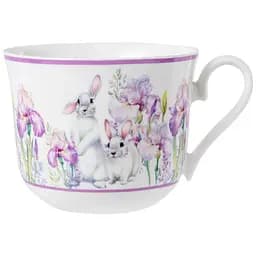 Кружка Lefard Кролик у квітах, 480 мл, білий з бузковим (943-222)