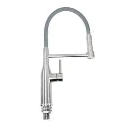 G4398-55 Змішувач для кухні силікон.гусак аератор 2функц. нерж.корп. гайка Ø35 сірий/сатин Gappo 1/8 Сірий