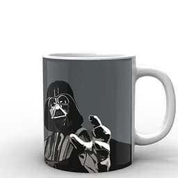 Кухоль GeekLand Зоряні війни Star Wars Дарт Вейдер на сірому фоні SW.002.08 330 мл білий