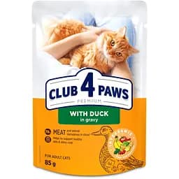 Вологий корм для котів Club 4 Paws Premium з качкою 85 г