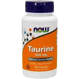 Таурин Now Foods Taurine 500 мг 100 вегетаріанських капсул