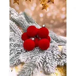 Набір ялинкових куль Оксамит 8 шт Червоний