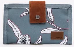 Гаманець жіночий тканинний Roxy Work For Us Wallet 10x19x2 см поліестер сірий з квітами - мініатюра 1