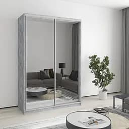 Шафа-купе дводверна MebelStar Стандарт AL 2 Дзеркала 140x45x210 см Бетон (MBS-2499)