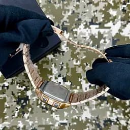 Наручний годинник чоловічий 011RGUAGD Тризуб золото Рожеве золото + Коробка. Patriot acs0031020 - мініатюра 5