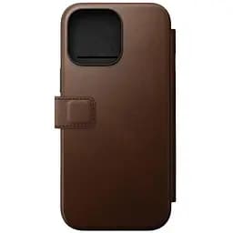Шкіряний чохол-книжка Nomad Modern Leather Folio Case Brown для iPhone 16 Pro (NM01679585) - мініатюра 4