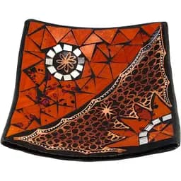 Блюдо теракотове з мозаїкою 19х19х4 см