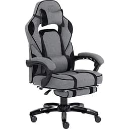 Геймерське крісло GT Racer X-2749-1 Fabric Gray\Black Suede [121451] - мініатюра 3