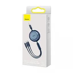 Кабель Baseus Bright Mirror 2 Series 3-in-1 Cable USB to MicroUSB+Lightning+Type-C 3.5A 1.1m CAMJ010003 Blue - мініатюра 5