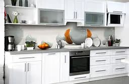Вініловий кухонний фартух Глянцеві кулі Сфери наклейка для кухні ПВХ Абстракція Білий Happy Pocket Z181561 - мініатюра 6