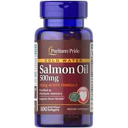 Жирні кислоти Puritan's Pride Salmon Oil 500 mg, 100 капсул