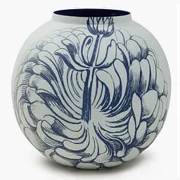 Ваза MBM HOME Елізіум залізна принт глибокий синій 230х230х210 мм (VB-02 PRINT/DEEP BLUE)