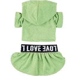 Костюм для животных Ginger L Love кофта и юбка зеленый Д-15.5 ОГ-46 см ОШ-37 см