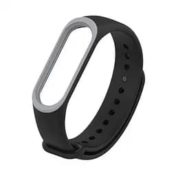 Силіконовий ремінець для фітнес-браслета XiaomiXiaomi Band 3 4 Black-Grey Черно-Серий